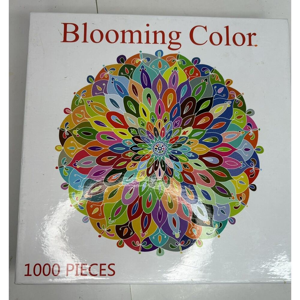 Bgraamiens Puzzle-Blooming Color-1000 Pieces Color Challenge Game Board Round